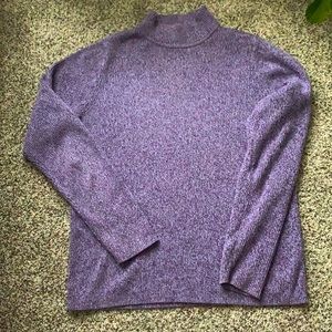 Purple fine knit turtle neck sweater